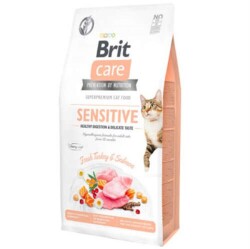 Brit Care Sensitive Hindili ve Somonlu 2 kg Yetişkin Kedi Maması - Brit Care