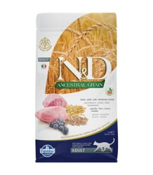 N&D Düşük Tahıllı Kuzu Etli ve Yaban Mersinli Yetişkin Kedi Maması 10 Kg - N&D