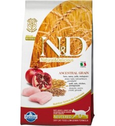 N&D Düşük Tahıllı Tavuklu ve Narlı 1.5 kg Kısırlaştırılmış Yetişkin Kedi Maması - N&D