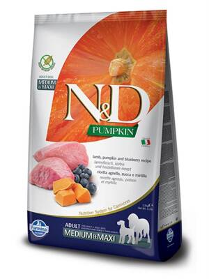 N&D Pumpkin Kuzu Etli Balkabaklı ve Yaban Mersinli 12 kg Orta ve Büyük Irk Yetişkin Köpek Maması - 1