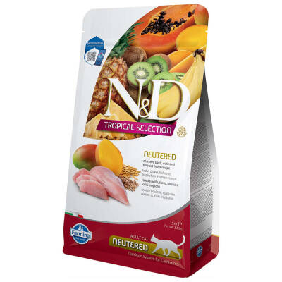 N&D Tropical Selection Tavuk Etli 1.5 kg Kısırlaştırılmış Yetişkin Kedi Maması - 1