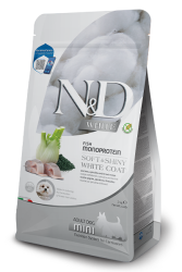 N&D White Levrek ve Spirulina Beyaz Tüylü Mini Irk Tahılsız Köpek Maması 2 Kg - N&D